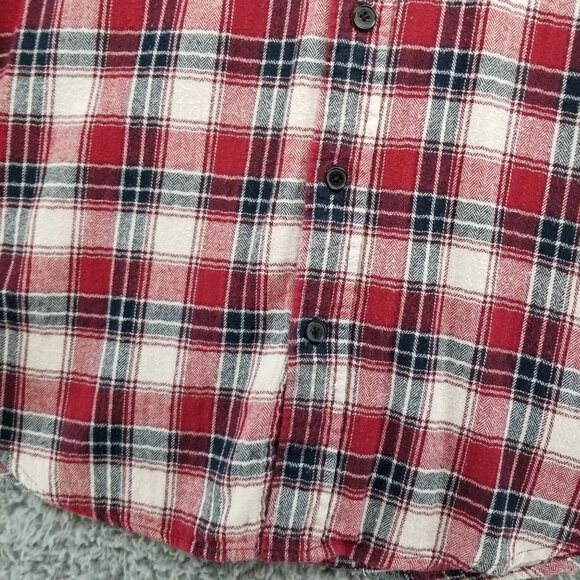 Trinity Shirt Womens Large Red Plaid 100% Cotton Flannel Button Down Pockets - Picture 4 of 10